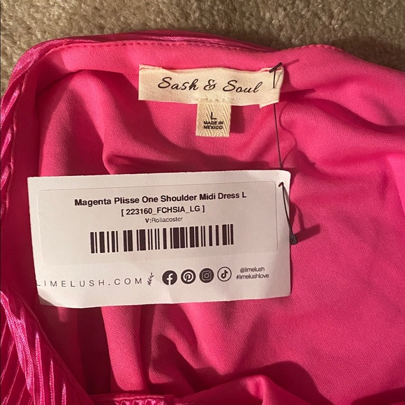 Sash &  soul size large plisse one shoulder dress NWT - Picture 8 of 10